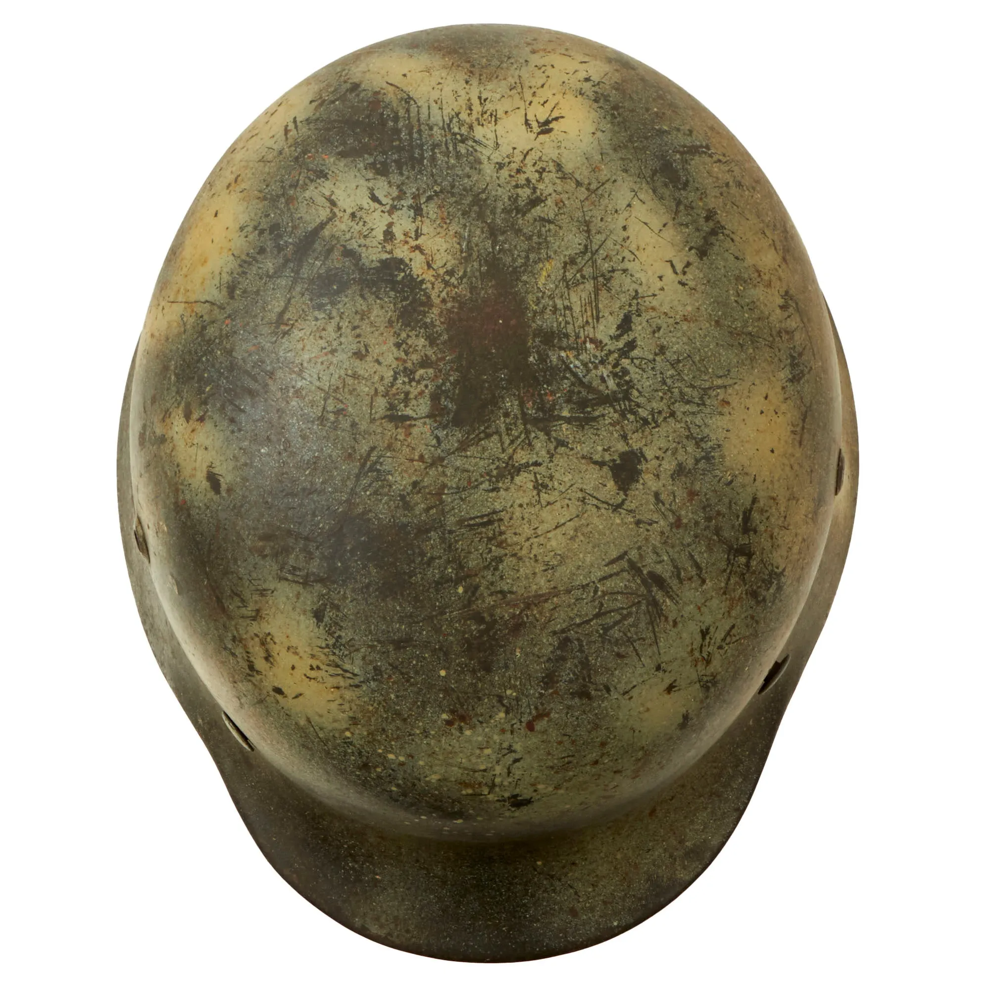 Original Rare German WWII Named Kriegsmarine Navy M35 Single Decal Overpaint Camouflage Helmet & 56cm Liner - SE64
