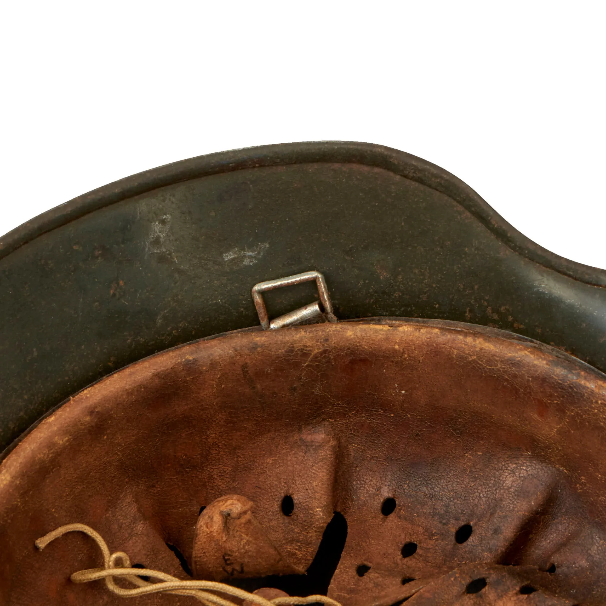 Original Rare German WWII Named Kriegsmarine Navy M35 Single Decal Overpaint Camouflage Helmet & 56cm Liner - SE64