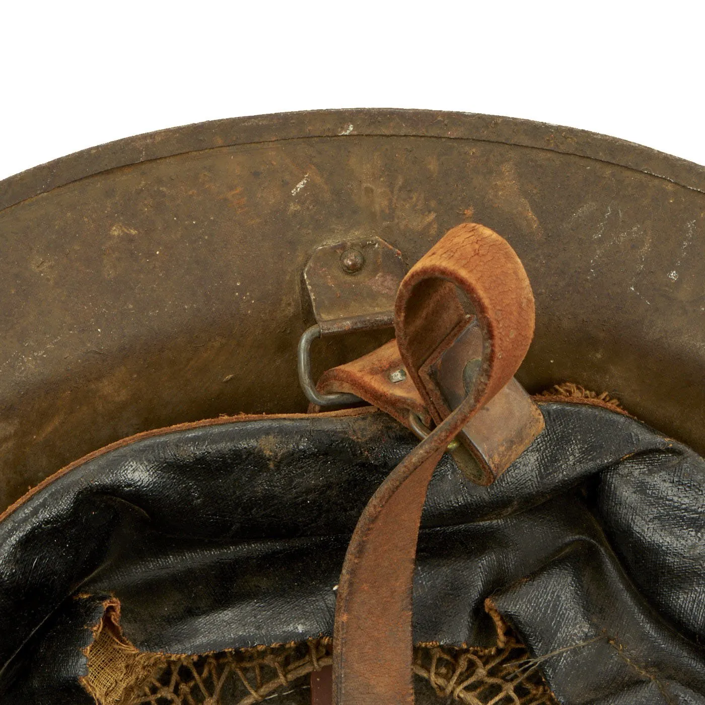 Original U.S. WWI M1917 29th Infantry Division Doughboy Helmet with Liner & Chinstrap - Blue & Gray Division