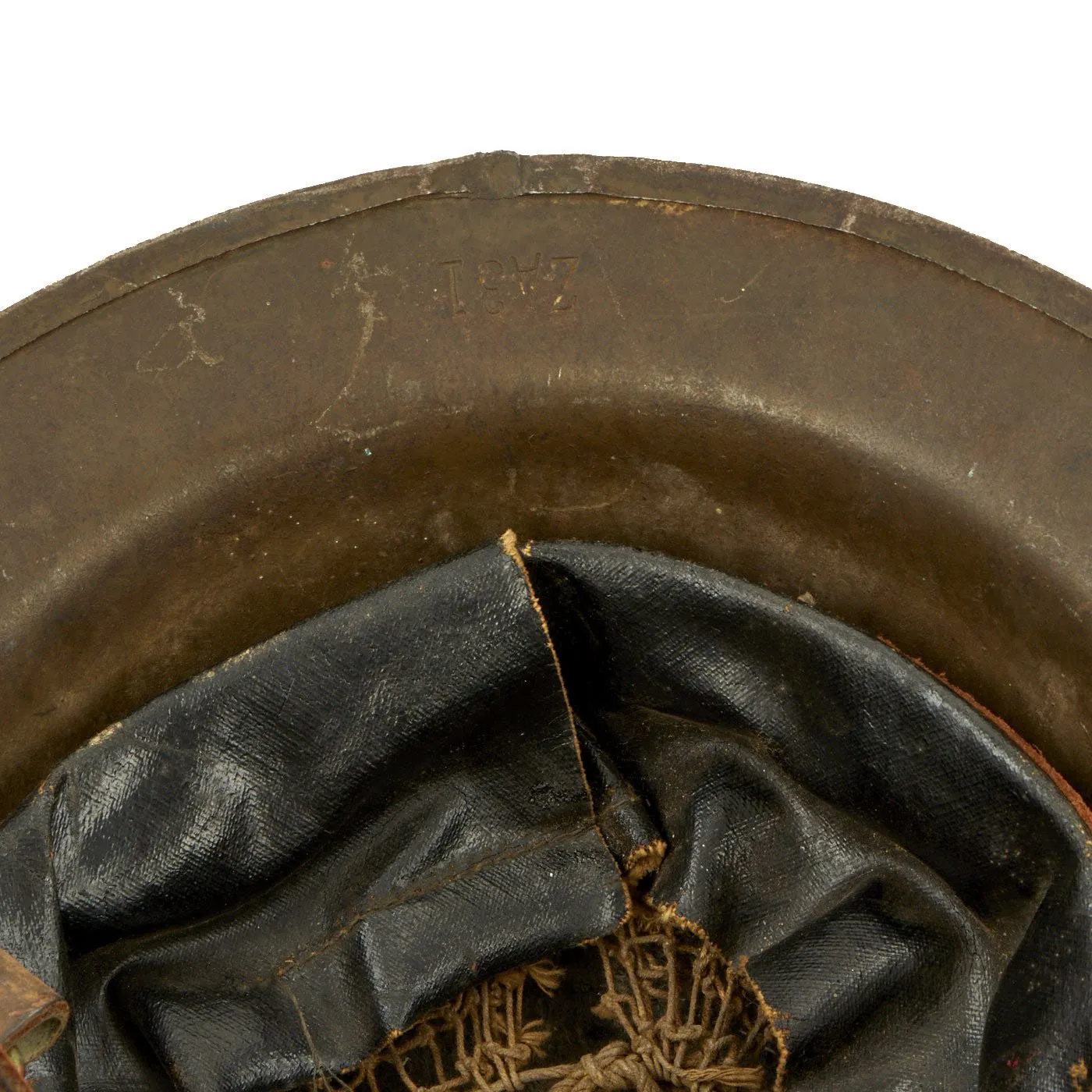 Original U.S. WWI M1917 29th Infantry Division Doughboy Helmet with Liner & Chinstrap - Blue & Gray Division