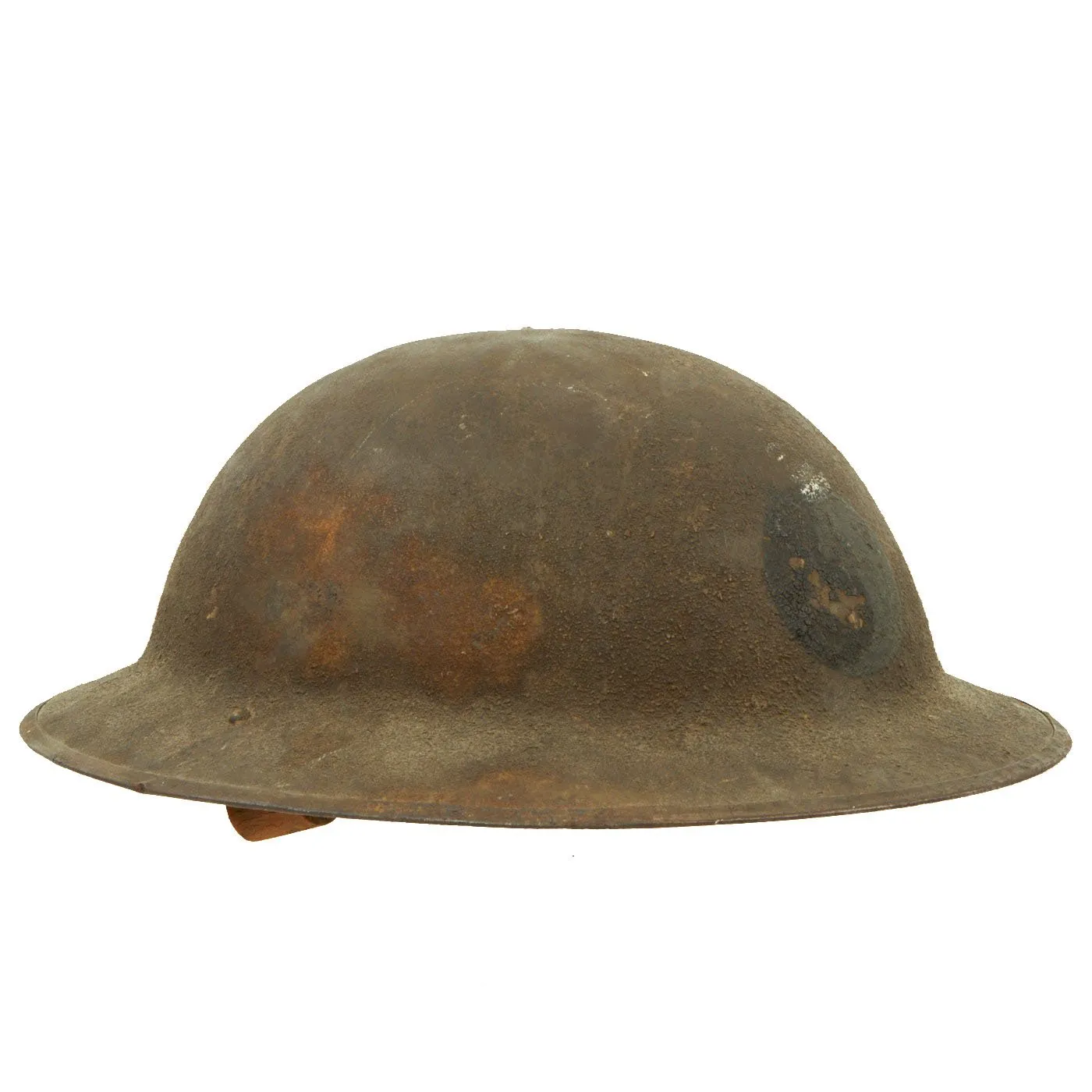 Original U.S. WWI M1917 29th Infantry Division Doughboy Helmet with Liner & Chinstrap - Blue & Gray Division