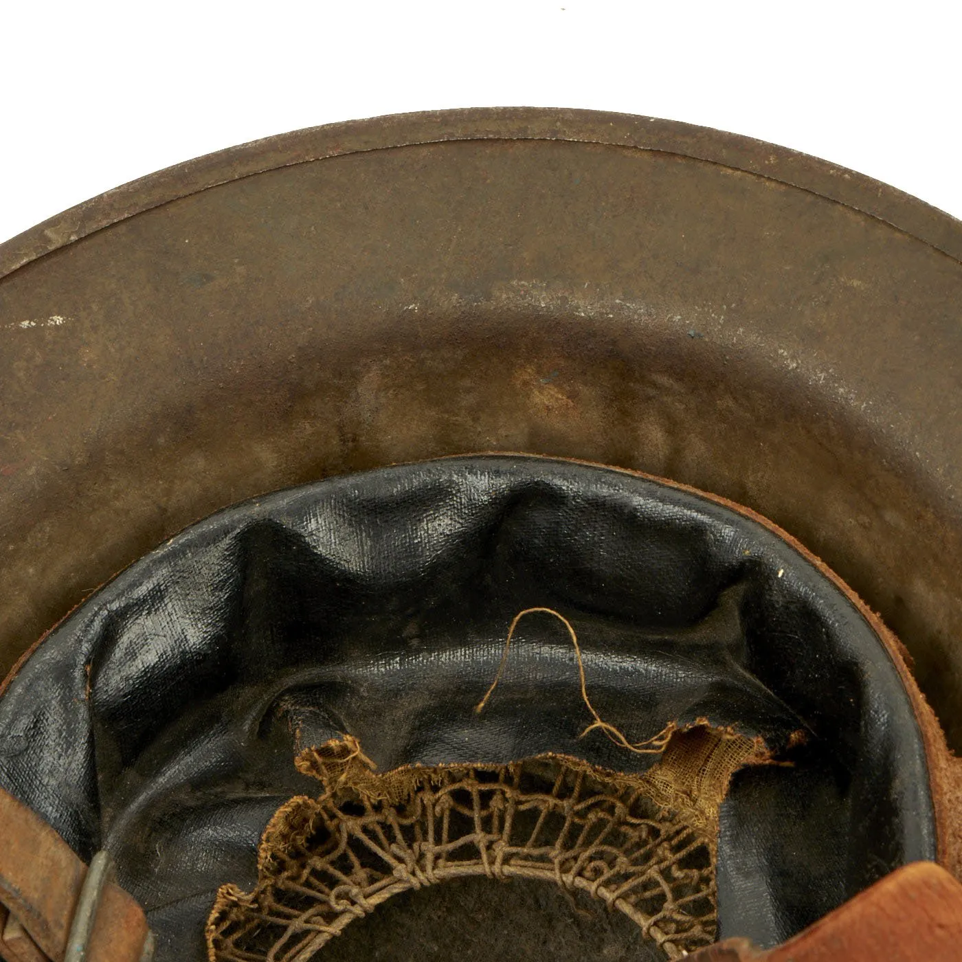 Original U.S. WWI M1917 29th Infantry Division Doughboy Helmet with Liner & Chinstrap - Blue & Gray Division