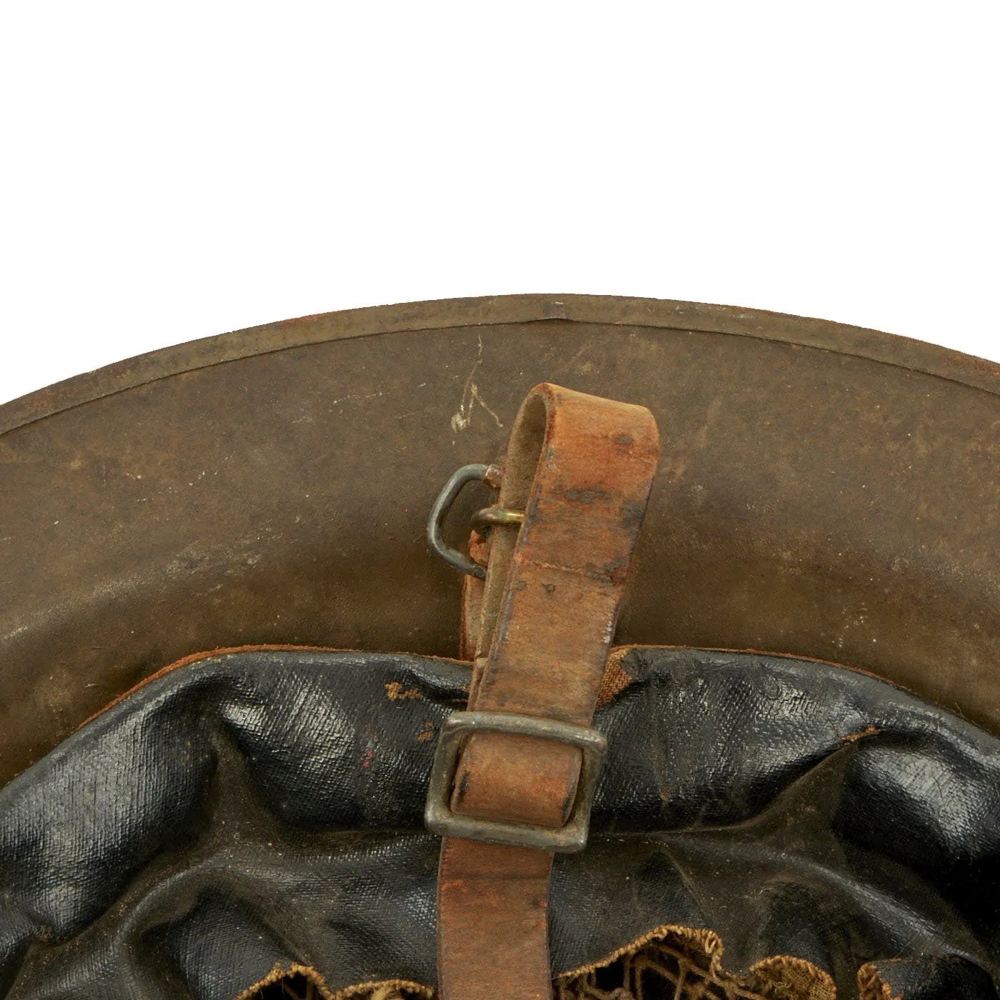 Original U.S. WWI M1917 29th Infantry Division Doughboy Helmet with Liner & Chinstrap - Blue & Gray Division
