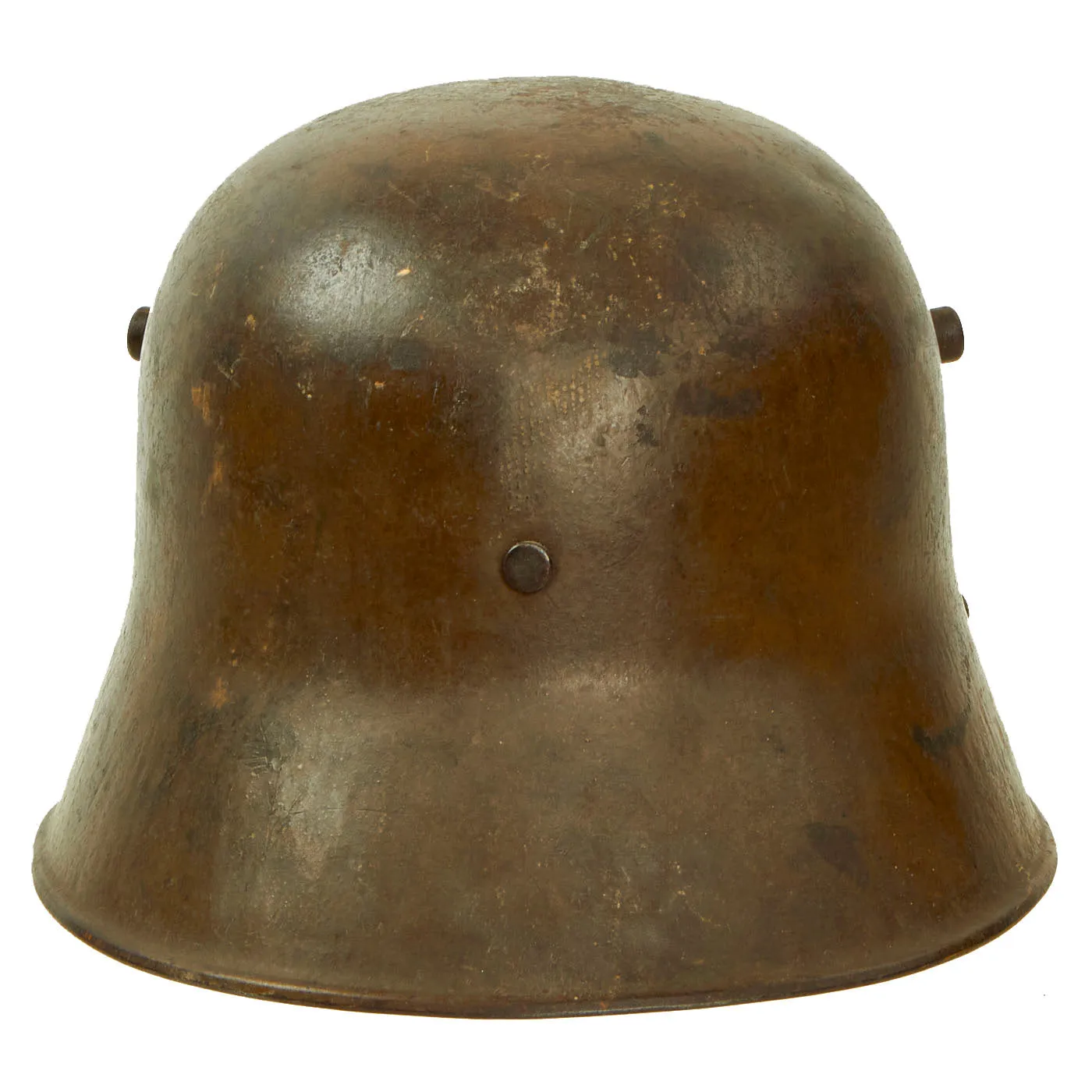 Original WWI Austro-Hungarian M17 Steel Helmet with Worn Liner & Chinstrap - Marked AW64