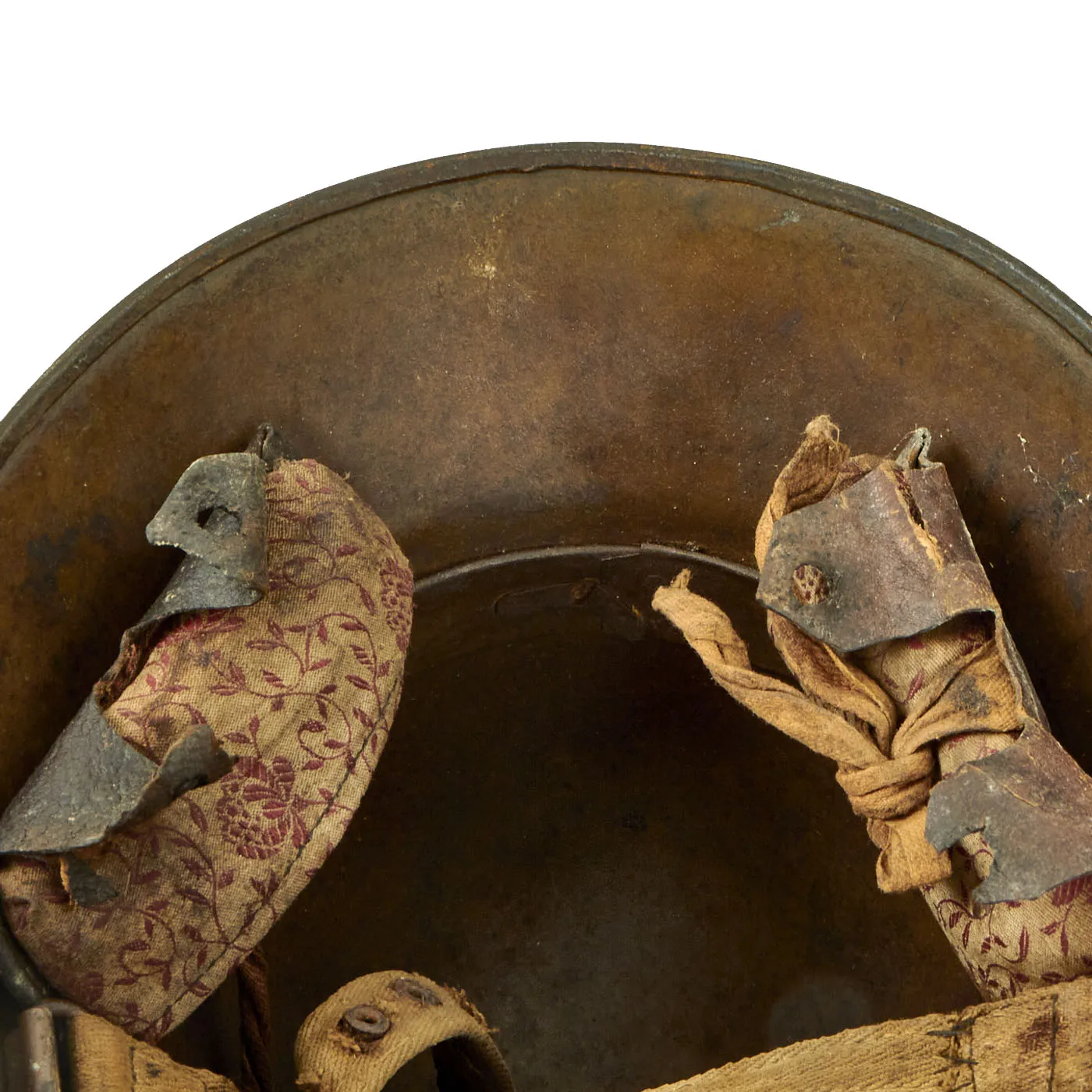 Original WWI Austro-Hungarian M17 Steel Helmet with Worn Liner & Chinstrap - Marked AW64