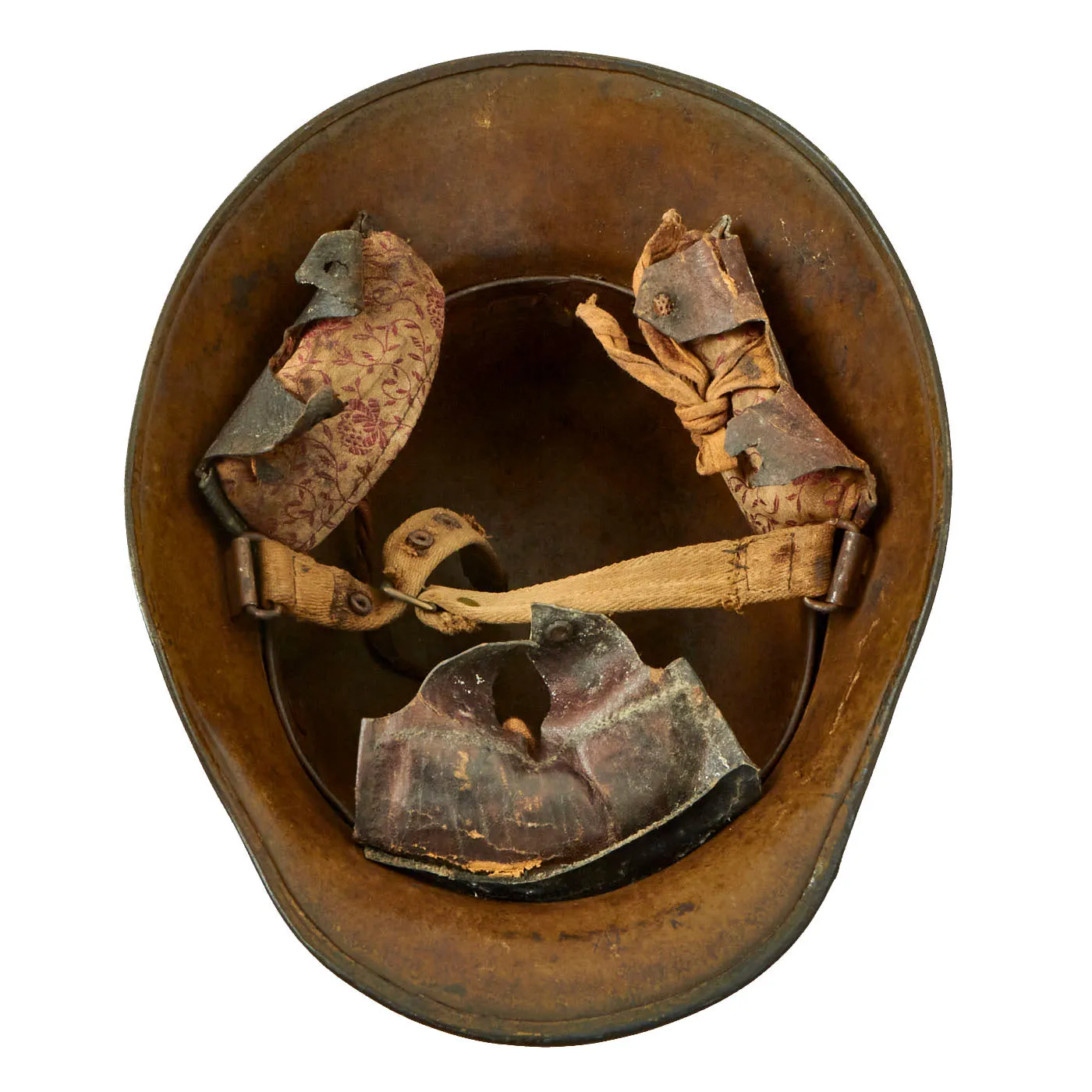 Original WWI Austro-Hungarian M17 Steel Helmet with Worn Liner & Chinstrap - Marked AW64