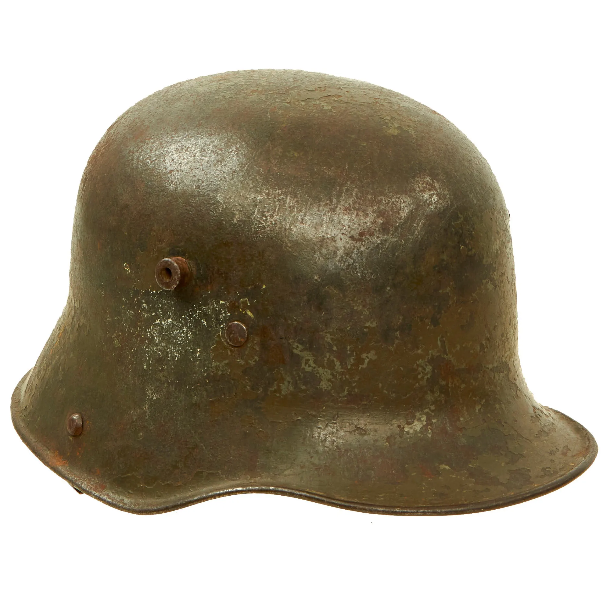Original WWI Polish Used Austro-Hungarian M17 Steel Helmet with Liner - Massive Size, Marked TJ68