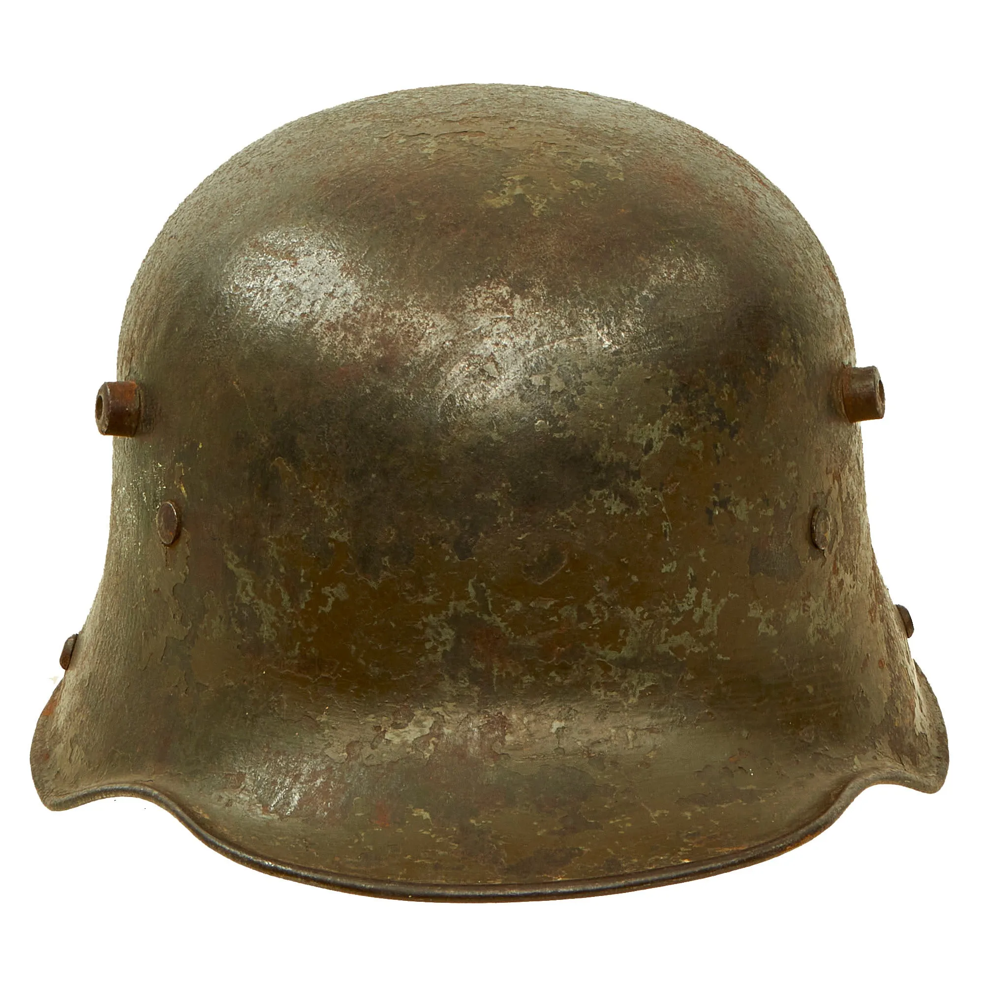 Original WWI Polish Used Austro-Hungarian M17 Steel Helmet with Liner - Massive Size, Marked TJ68