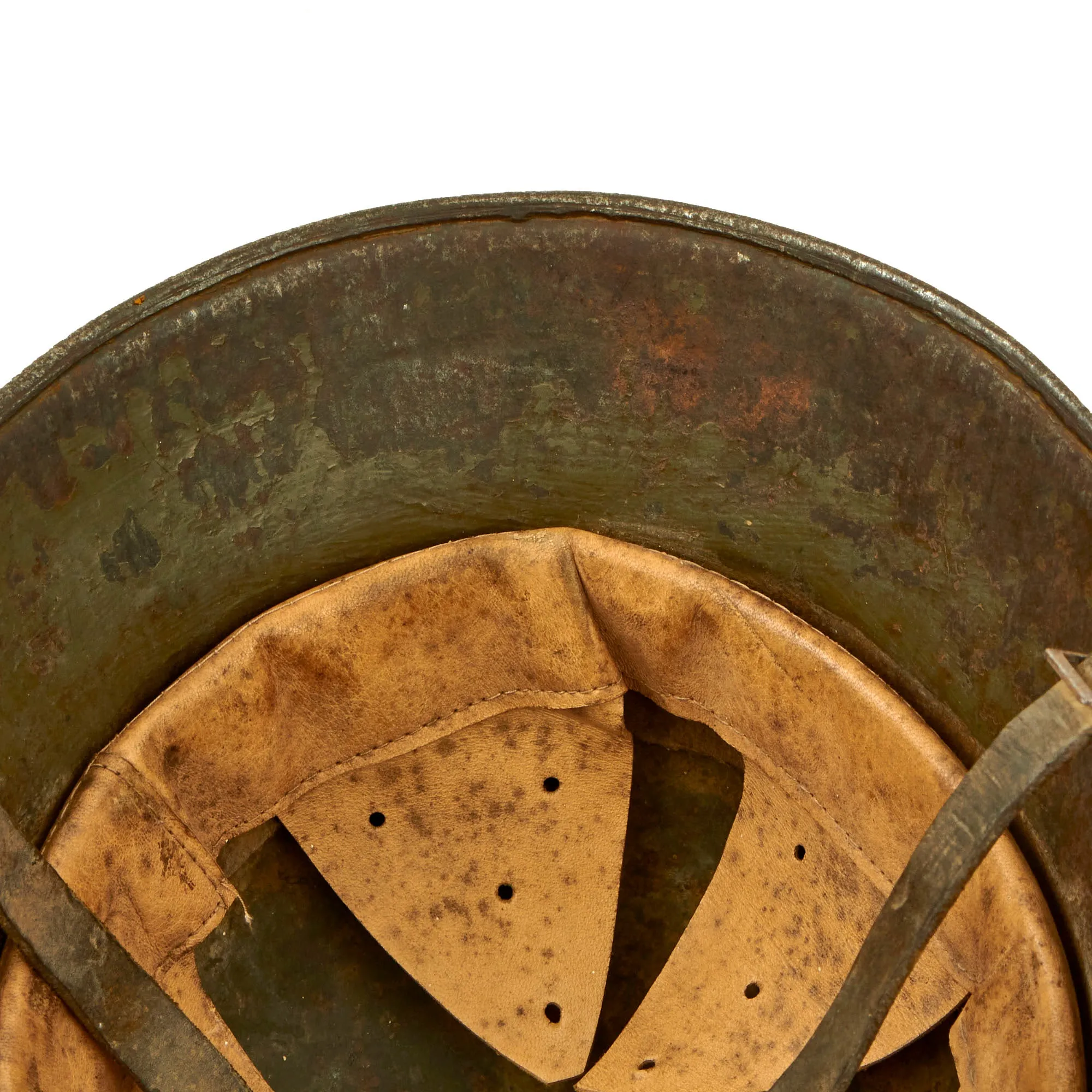 Original WWI Polish Used Austro-Hungarian M17 Steel Helmet with Liner - Massive Size, Marked TJ68