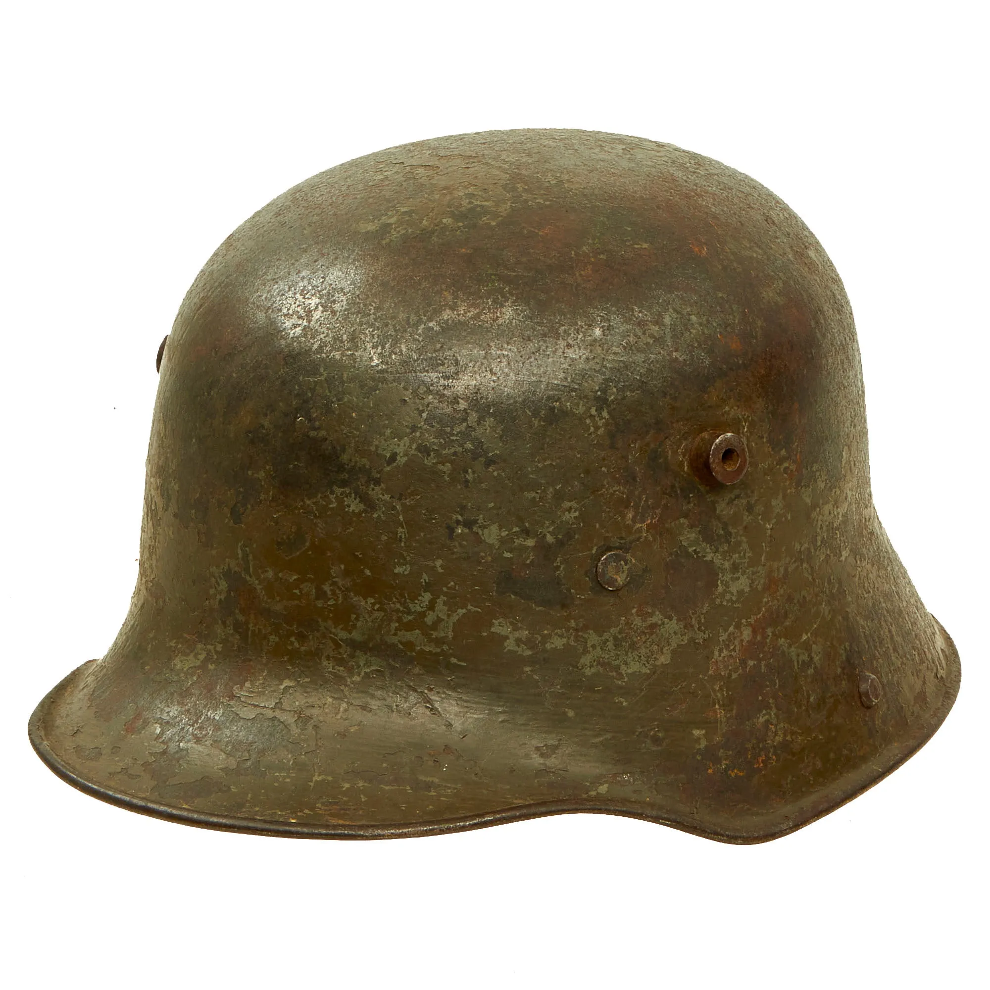 Original WWI Polish Used Austro-Hungarian M17 Steel Helmet with Liner - Massive Size, Marked TJ68