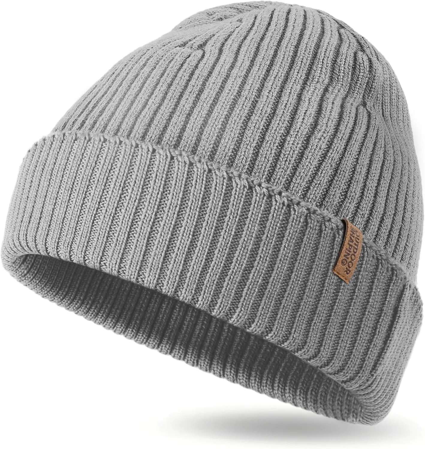 OUTDOOR SHAPING Merino Wool Beanie for Men & Women, Unisex Daily Cuffed Plain Knit Hat, Soft Warm Winter Hat