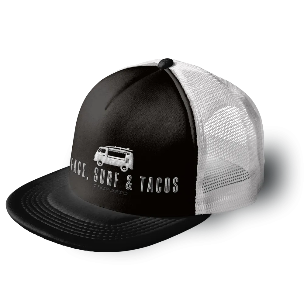 Peace Surf & Tacos Flatbill Trucker Hat