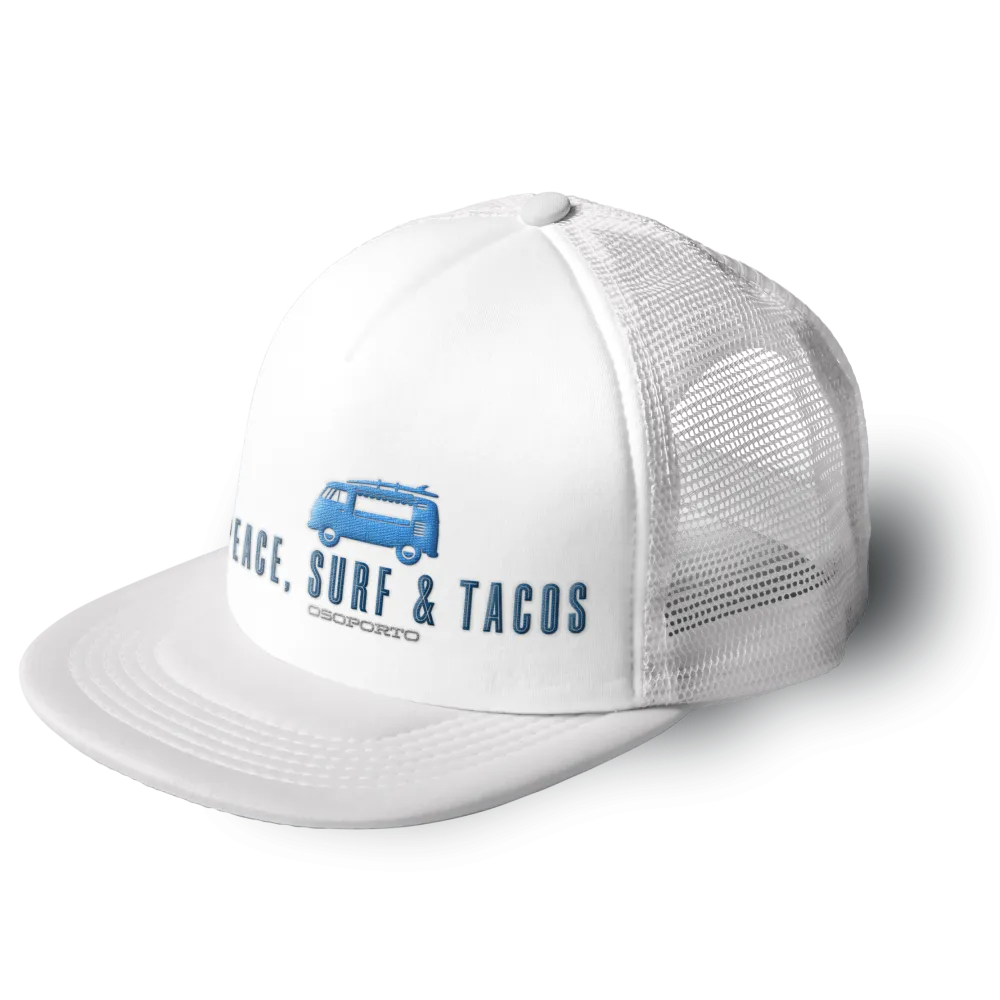 Peace Surf & Tacos Flatbill Trucker Hat