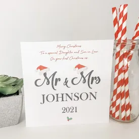 Personalised 1st Christmas Card As Married Couple