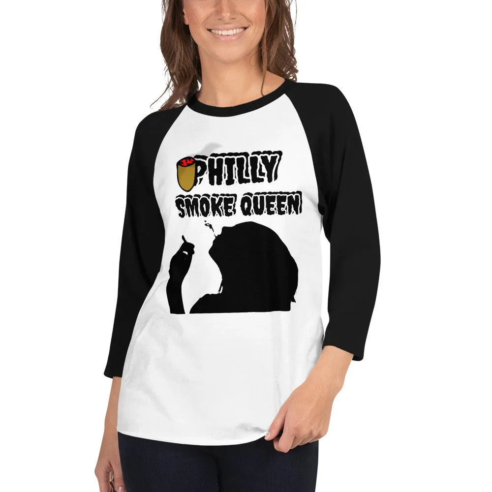 Philly Smoke Queen 3/4 sleeve raglan shirt