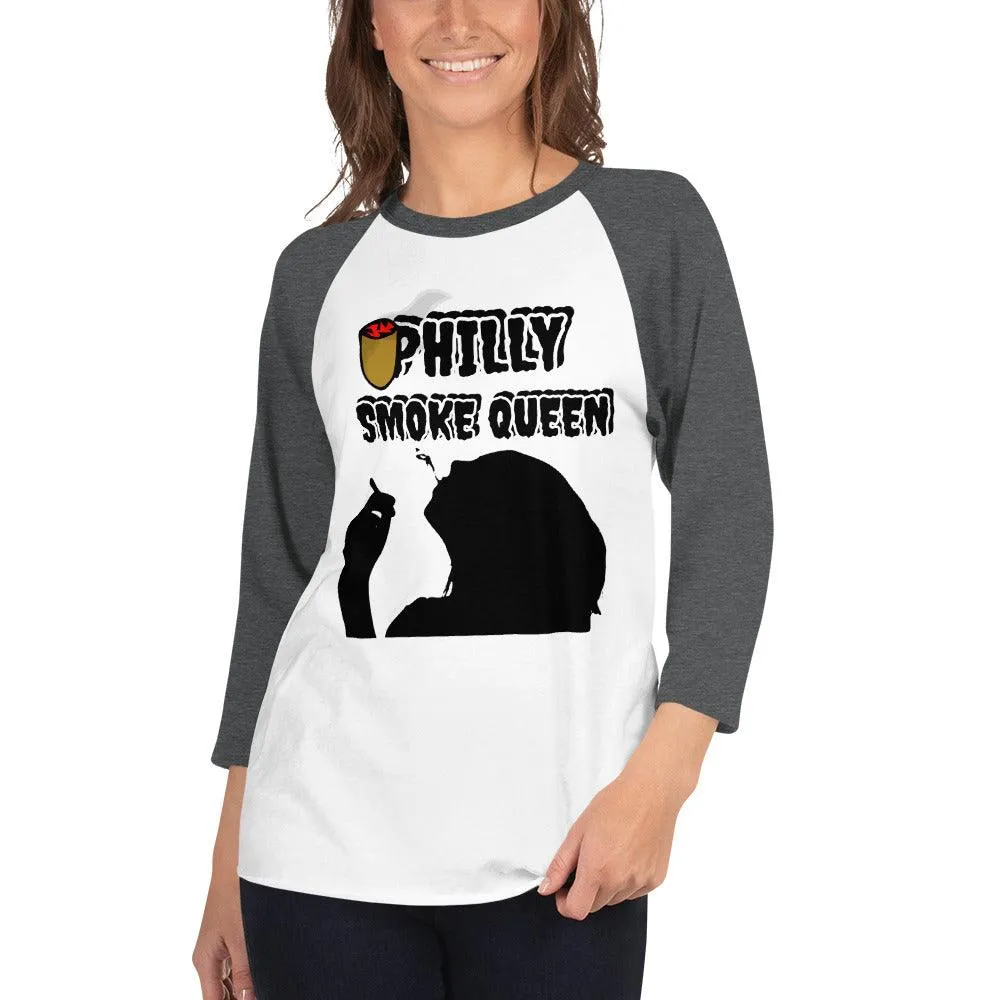 Philly Smoke Queen 3/4 sleeve raglan shirt