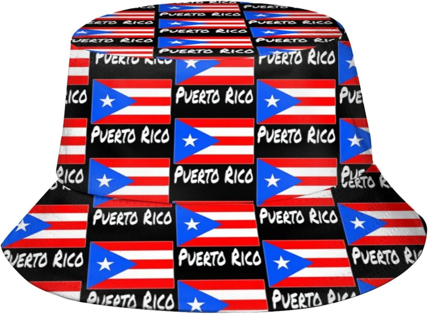 Puerto Rico Flag Bucket Hat Fashion Beach Sun Wide Brim Cap Outdoor Fisherman Hats for Women Men Teens