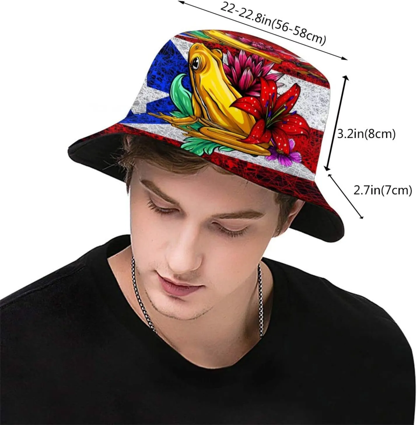 Puerto Rico Flag Bucket Hat Fashion Beach Sun Wide Brim Cap Outdoor Fisherman Hats for Women Men Teens