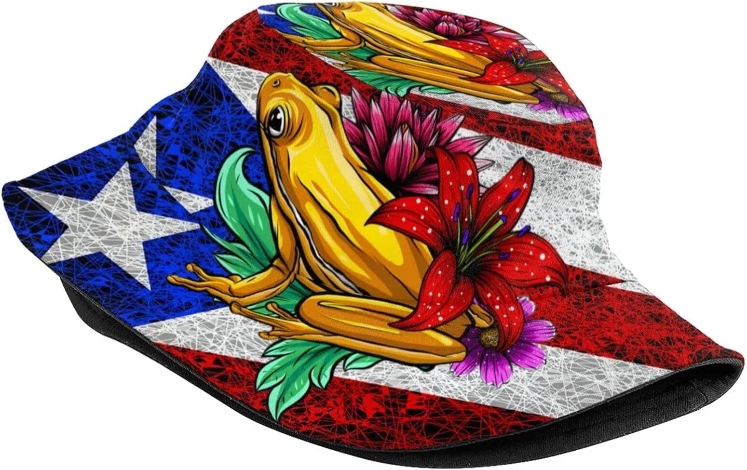 Puerto Rico Flag Bucket Hat Fashion Beach Sun Wide Brim Cap Outdoor Fisherman Hats for Women Men Teens