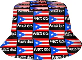 Puerto Rico Flag Bucket Hat Fashion Beach Sun Wide Brim Cap Outdoor Fisherman Hats for Women Men Teens