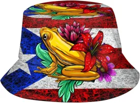 Puerto Rico Flag Bucket Hat Fashion Beach Sun Wide Brim Cap Outdoor Fisherman Hats for Women Men Teens