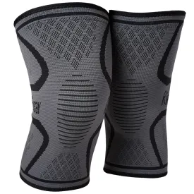RiptGear Knee Compression Sleeve - 2 Pack - Braces for Knee Pain - Compression for Arthritis, Meniscus Tear, Running - Support for Women and Men - Sleeves Weightlifting (X-Large, Gray (2 Pack))