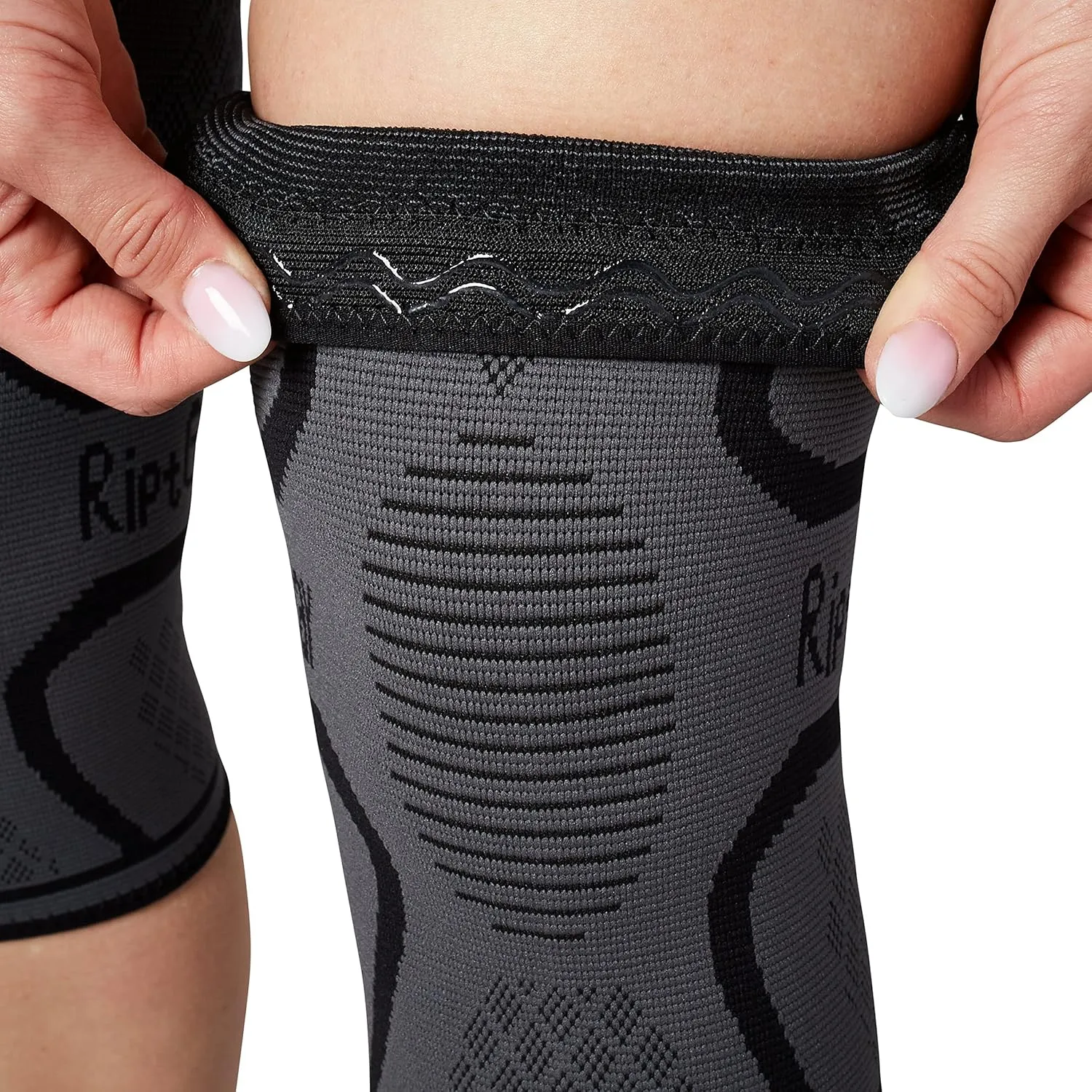 RiptGear Knee Compression Sleeve - 2 Pack - Braces for Knee Pain - Compression for Arthritis, Meniscus Tear, Running - Support for Women and Men - Sleeves Weightlifting (X-Large, Gray (2 Pack))