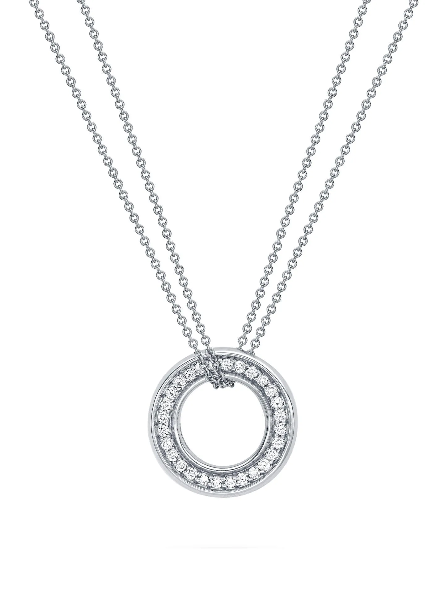 Roulette Medium White Gold Diamond Pendant