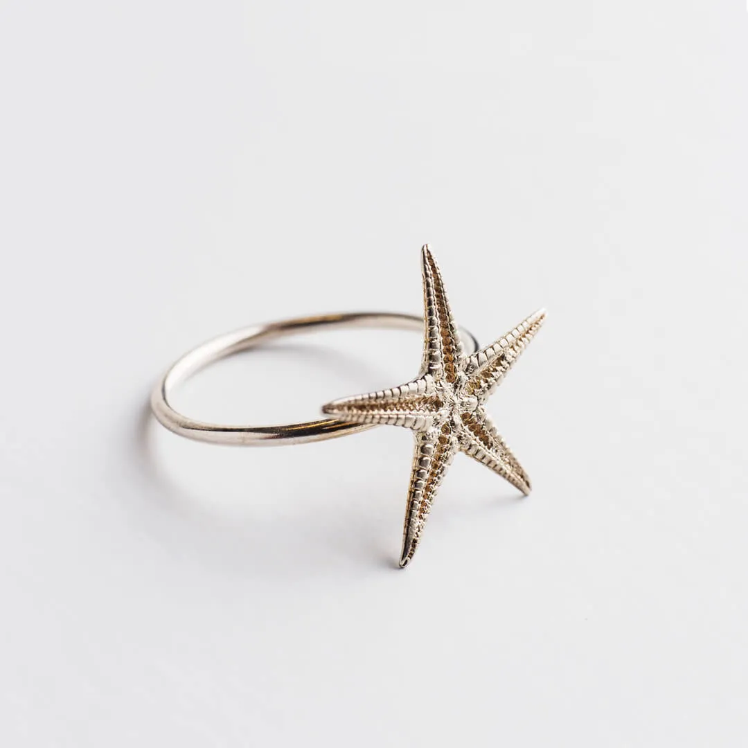 Small starfish - ring - silver 925