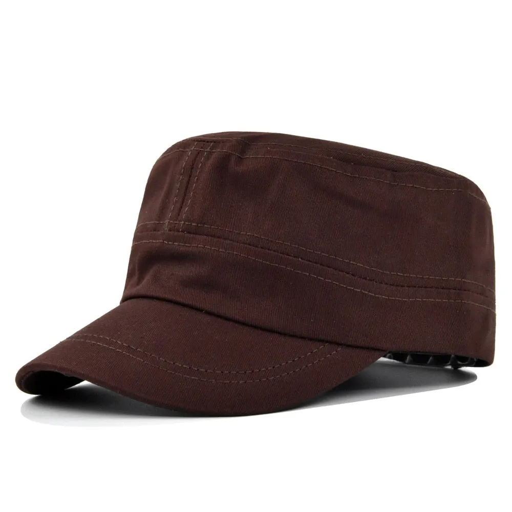 Solid Unisex Military Hats Summer Cotton Flat Caps for Men Women's Baseball Cap Outdoor Kpop Army Trucker Cap