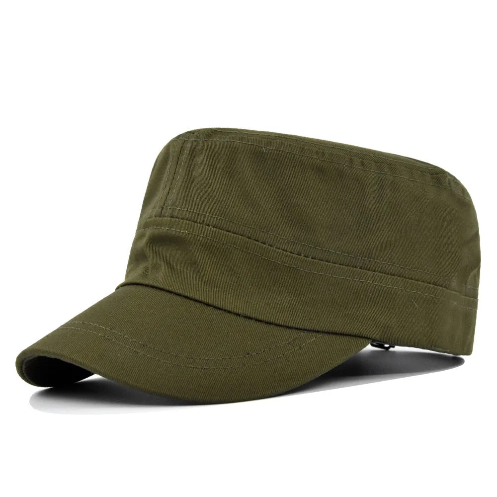 Solid Unisex Military Hats Summer Cotton Flat Caps for Men Women's Baseball Cap Outdoor Kpop Army Trucker Cap