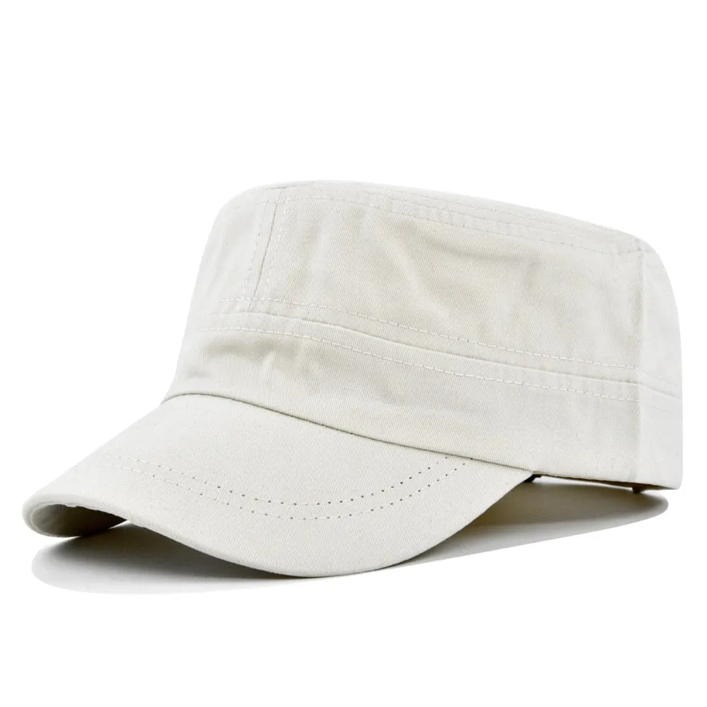 Solid Unisex Military Hats Summer Cotton Flat Caps for Men Women's Baseball Cap Outdoor Kpop Army Trucker Cap