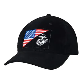 Split American Flag & EGA Low Profile Marine Hat