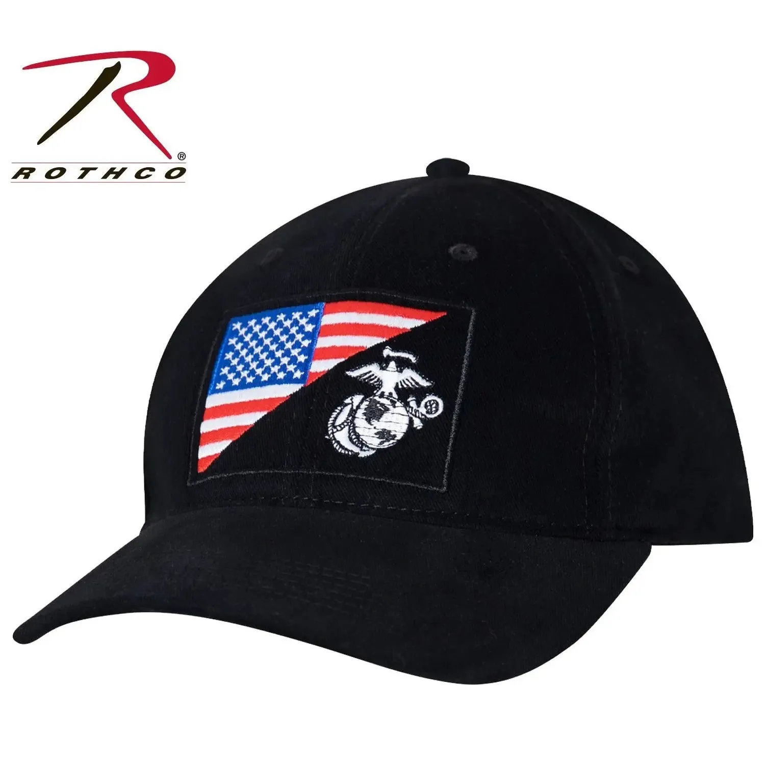 Split American Flag & EGA Low Profile Marine Hat