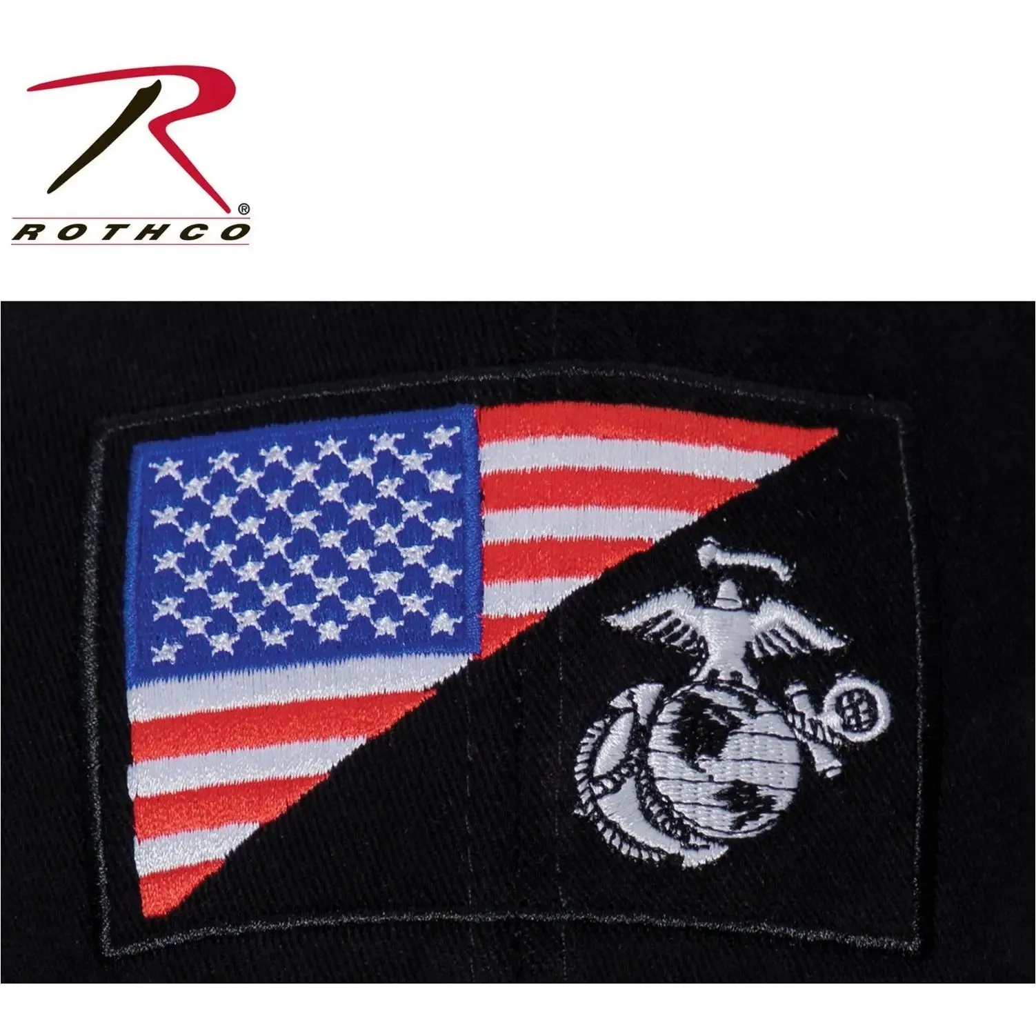 Split American Flag & EGA Low Profile Marine Hat