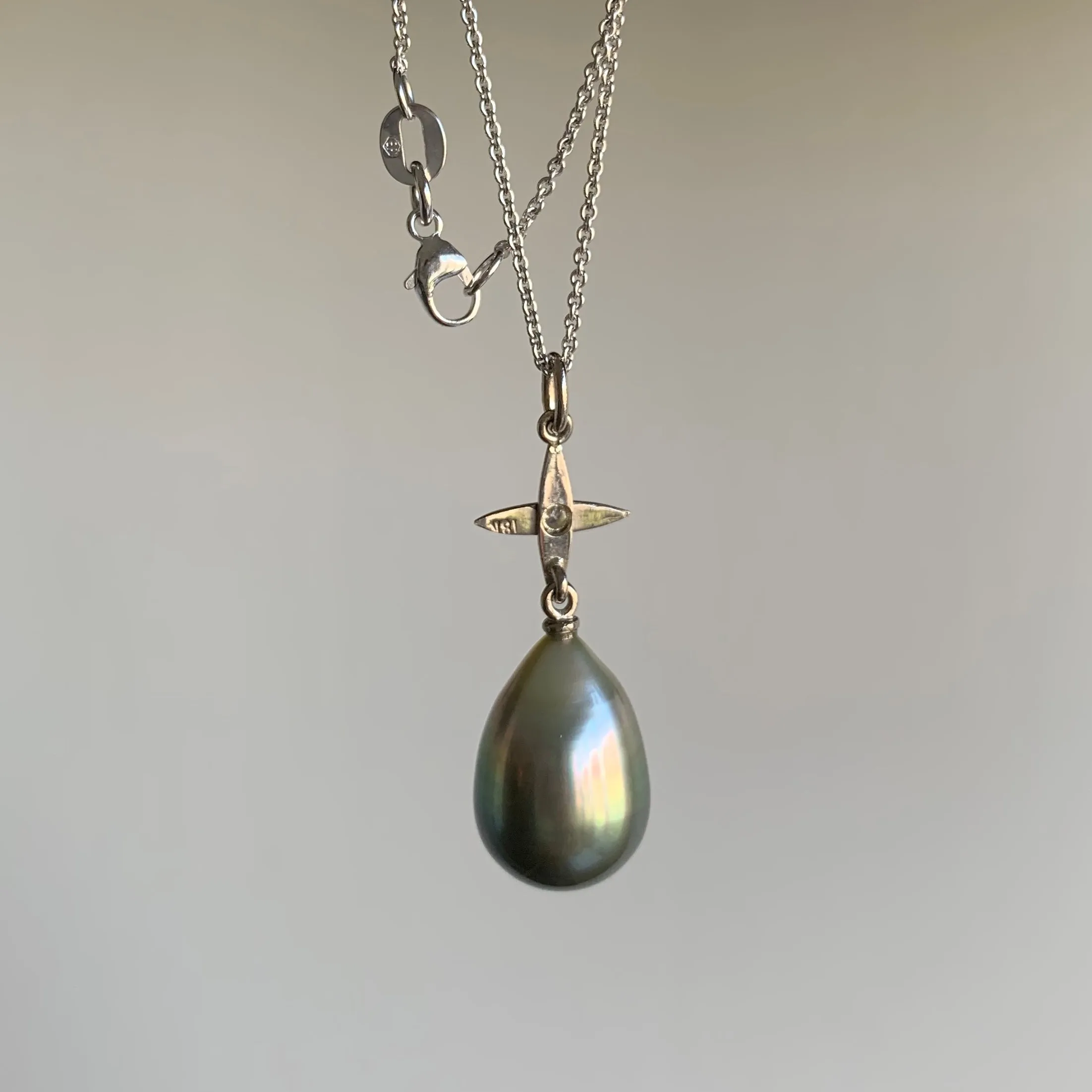 Tahitian Pearl Star Cross Pendant