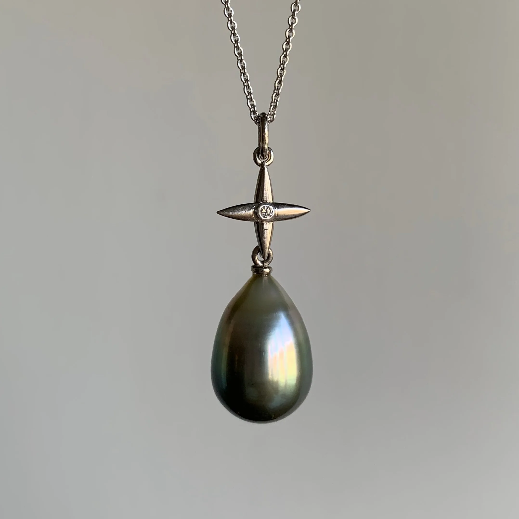 Tahitian Pearl Star Cross Pendant