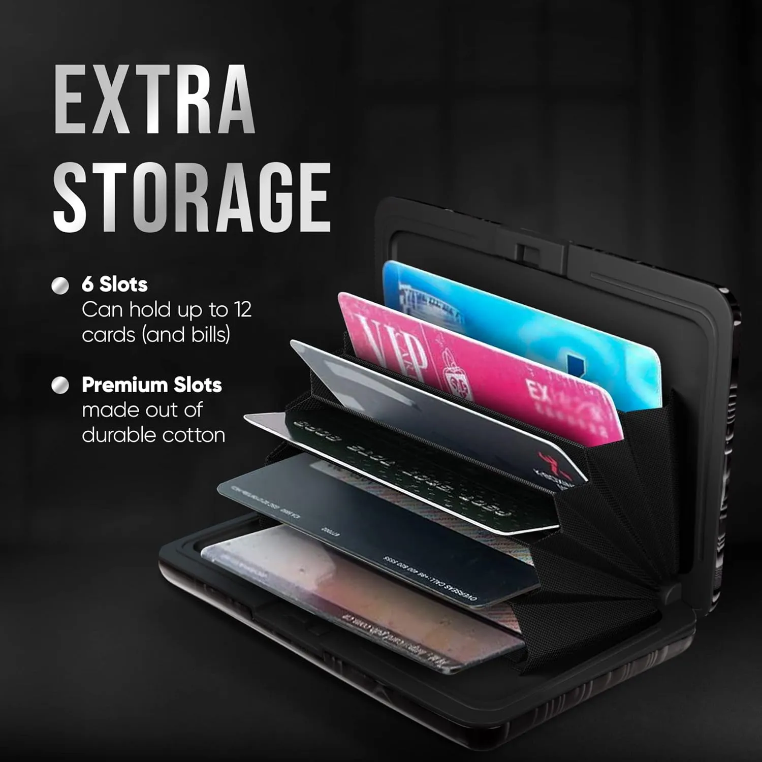 TopMost Aluminum Wallet, Card Case Wallet, Metal RFID Credit Card Holder for Men & Women, 6 Cotton Slots for 12 Cards And Bills, Rfd Protective