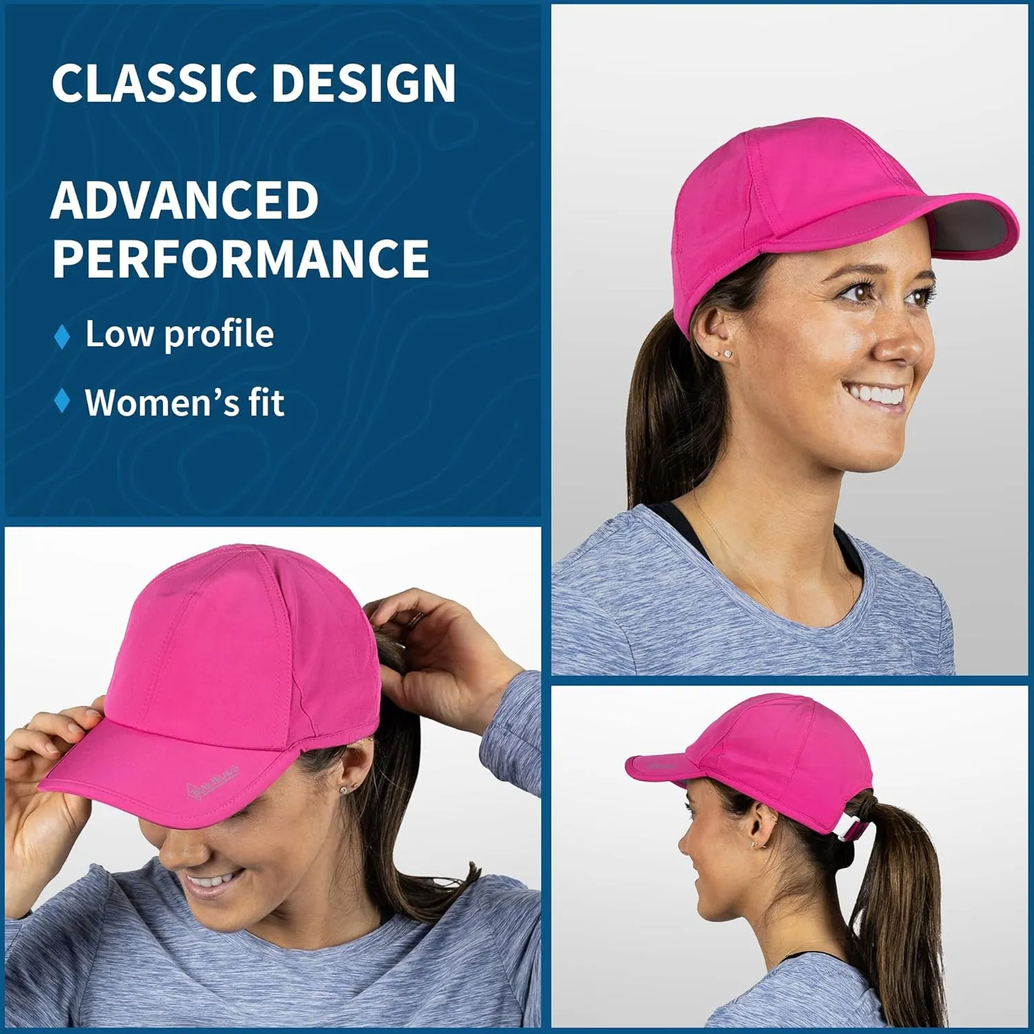 TrailHeads UV Protection Running Hats for Women, 50  UPF - Summer Hats for Women Baseball Cap - Tennis, Golf, Gym, Workout