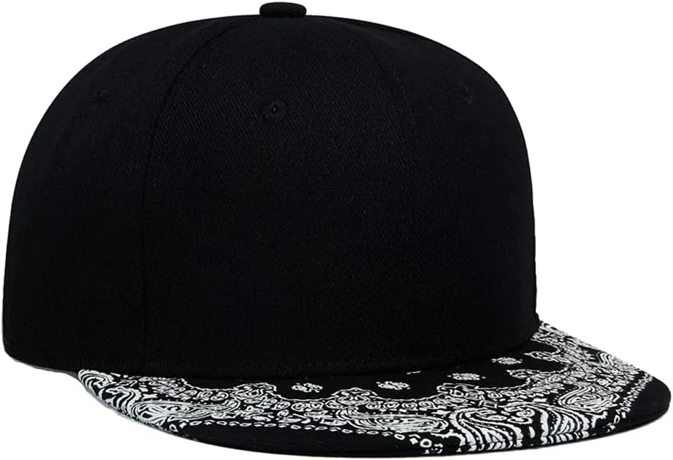 Trucker Hat Fashion Mens Women Snapback Hats - Flat Bill Brim Hat Adjustable Baseball Cap