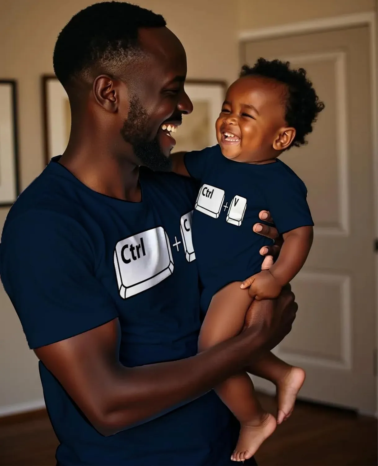 Tstars Ctrl C Ctrl V Dad and Baby Matching Outfits | Copy & Paste Shirts Set Gift for New Dads and Father's Day