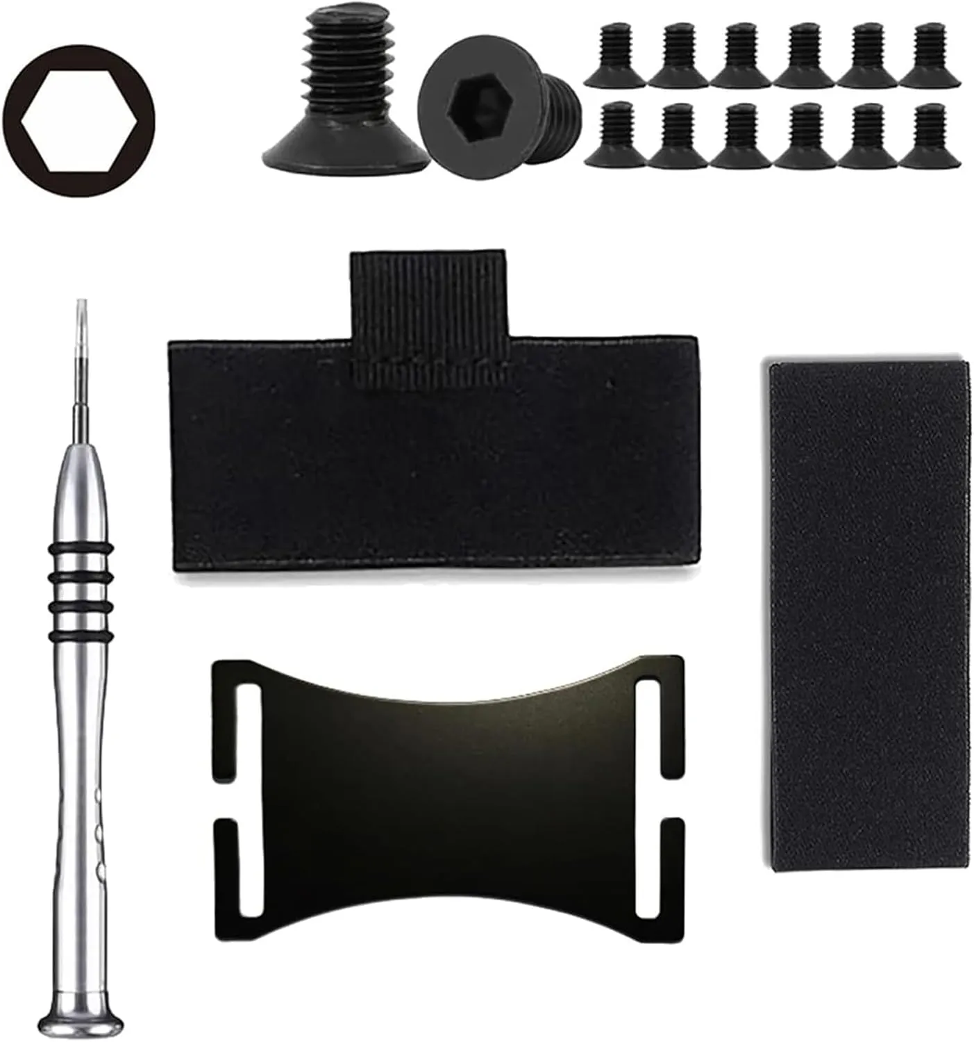Wallet Replacement Screw Kit  Elastic Cash Strap Replacement for Wallet (Standard Set - Black)