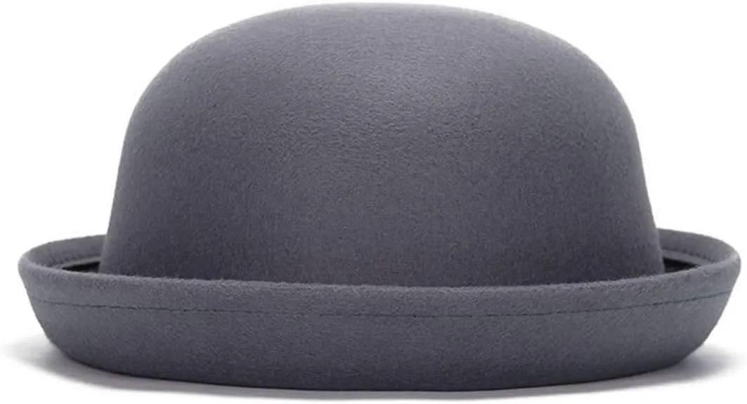 Women's Billycock Girl's Trendy Dome Hat Imitation Wool Felt Cap Fold Brim Bowler Derby Hat Autumn Winter Cap