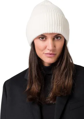 Womens Chunky Knit Beanie, 100% Cashmere, Soft & Stretchy, Warm Hat for Autumn, Winter, Spring