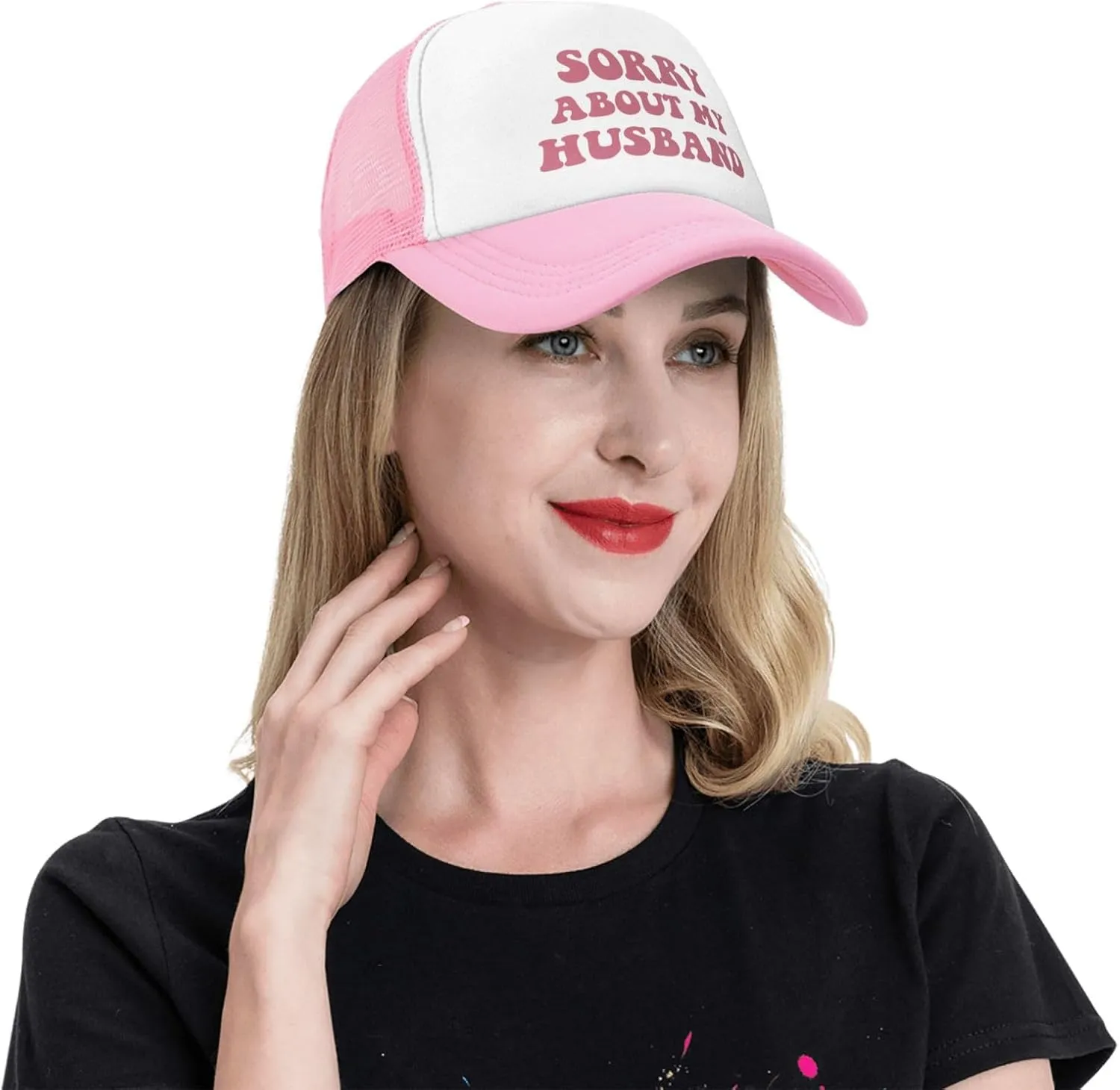 You Find It Offensive? I Find It Funny Trucker Hats for Women Pink Men Funny Slogan Pink Hats for Men