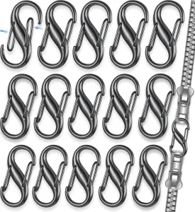 Zipper Clips Anti Theft, 16 Pcs Zipper Locks Anti Theft, Locking Zipper Clips, Double Opening Small S Carabiner Clip, Anti Theft Zipper Lock for Backpacks, Luggage, Purse, Handbags, Travel Suitcase